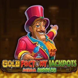 Jackpots logo of Gold Factory Jackpots Mega Moolah from Aurum Signature Studios at Slota Casino