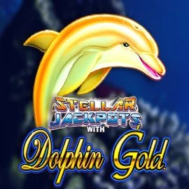 Dolphin Gold with Stellar Jackpots online game logo by Lightning Box Game on slotacasinoo.at